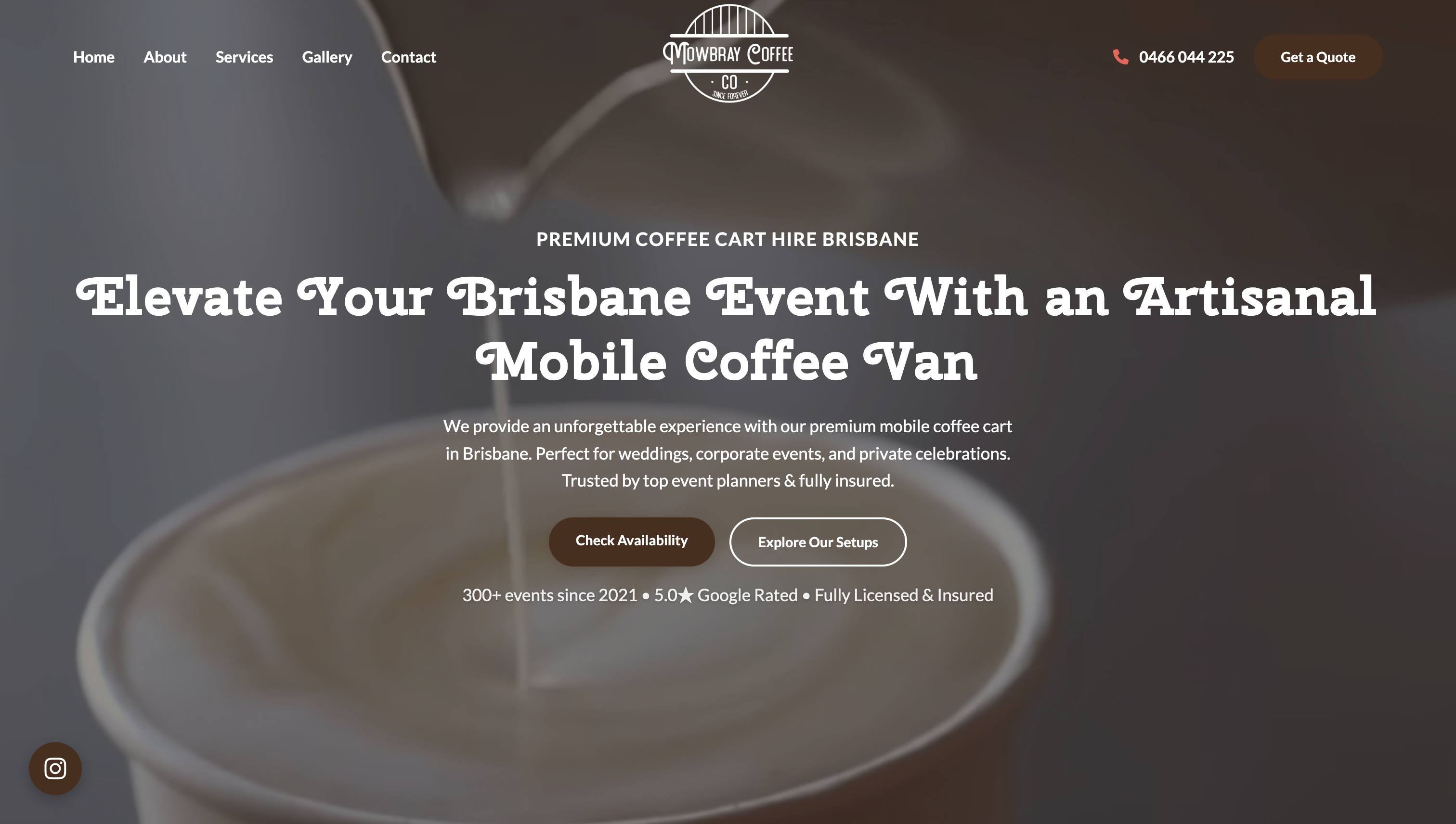 Mowbray Coffee Desktop View