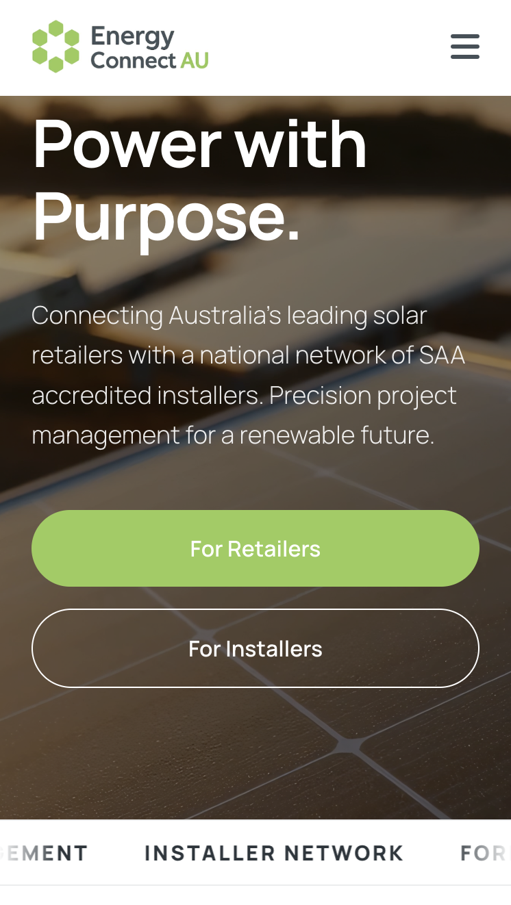 Energy Connect Mobile View